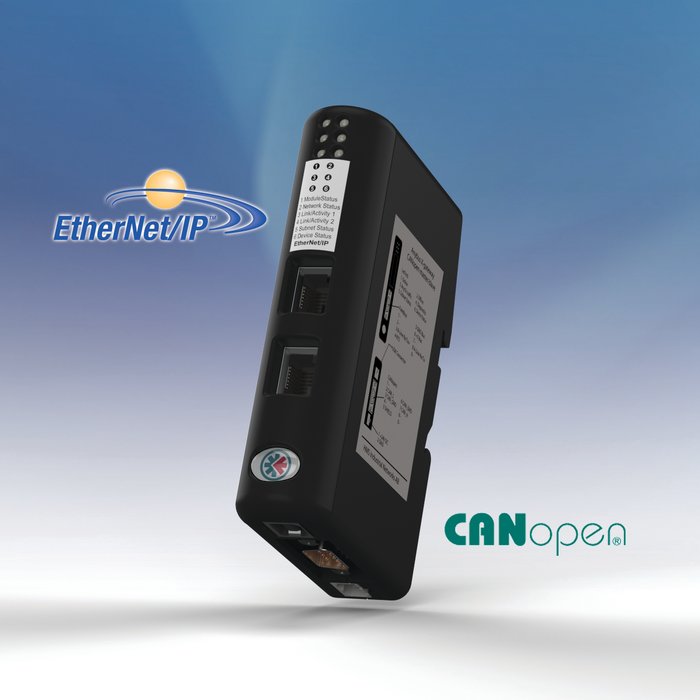 Propojení EtherNet/IP a CANopen prostřednictvím komunikační brány Anybus® X-gateway™ CANopen